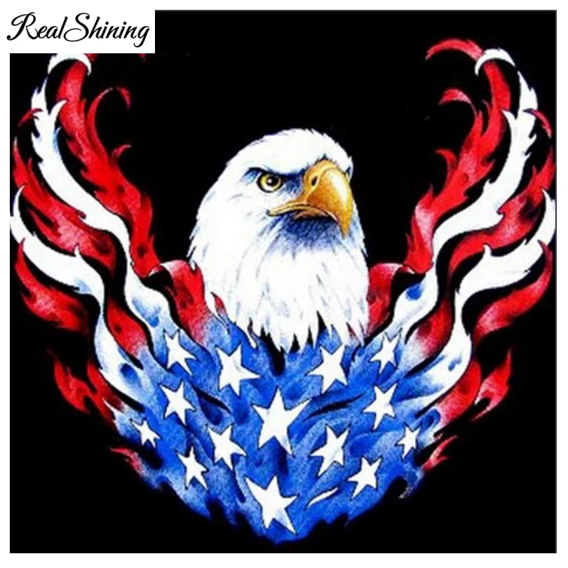 

REALSHINING American national flag and eagle diy 5d diamond painting cross stitch full square mosaic diamond embroidery FS1464