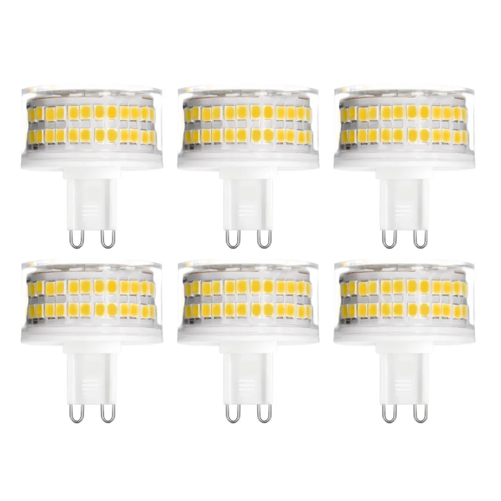 YWXLight 6 шт G9 светодиодный светильник 9 W AC 220 V светодиодный лампы 88 светодиодный 2835SMD Светодиодный прожектор люстра заменить 90 W галогенная лампа