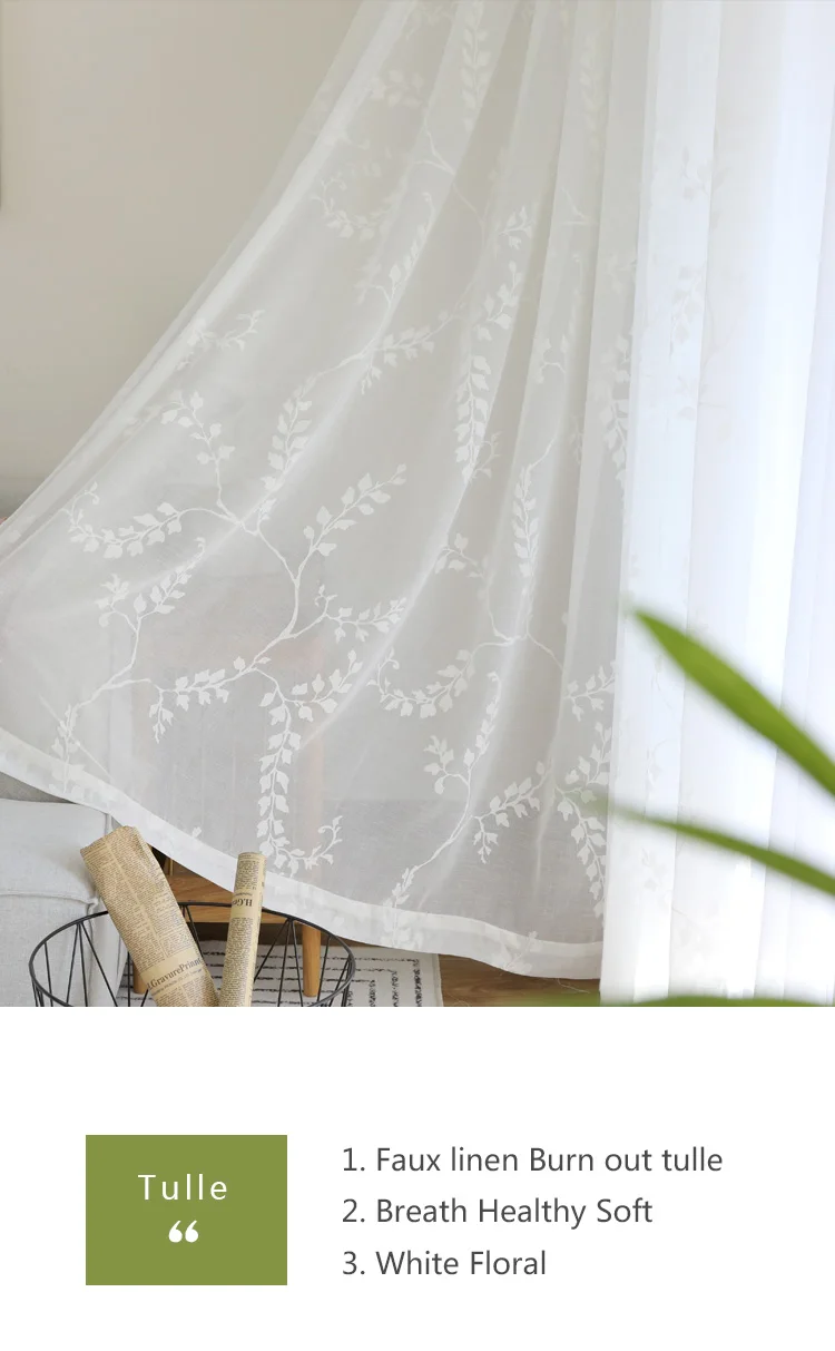 CITYINCITY luxury Pastoral curtains for living room Burn out kitchen curtain For bedroom Window ready made Curtain Customized01