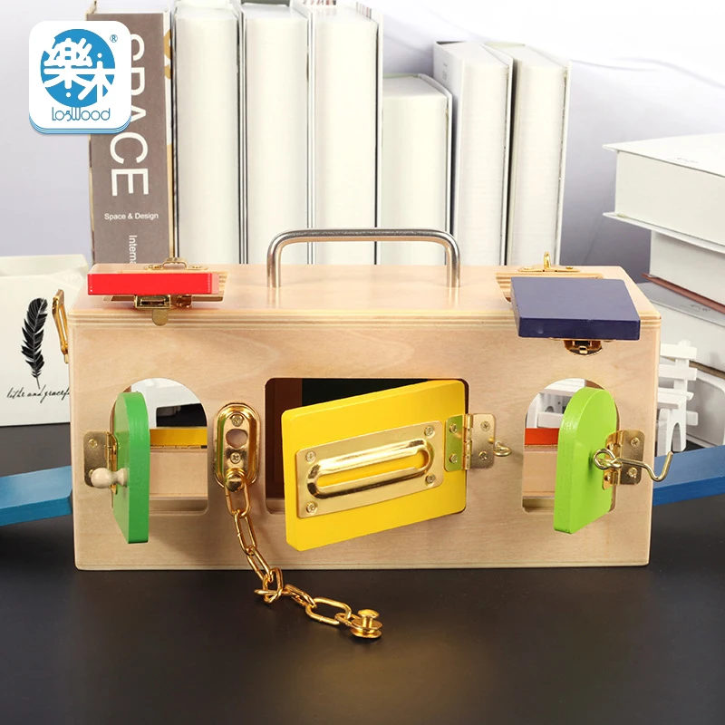  Montessori wooden lock box early childhood education preschool education baby unlock box kindergart - 32990147712
