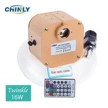 CREE chip 16W RGBW twinkle 28key RF remote LED Fiber Optic Star Ceiling Lights Kit 4m(0.75+1.0+1.5mm) optical fiber+Crystal decoration twinkle stars effect 16w rgb w fiber optic lights led light engine top pmma optical fibers mix size wireless control