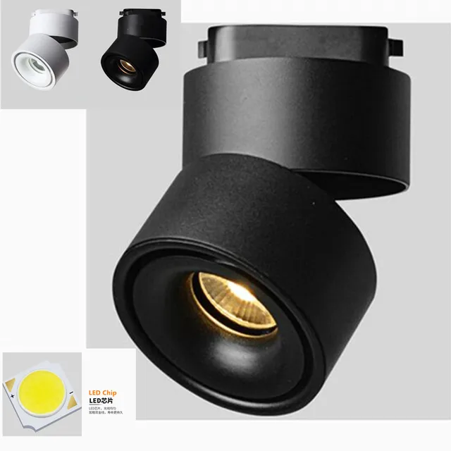 Adjule 15w 20w Cob Led Spotlight Indoor Track Lighting Rail Adjule 15w 20w Cob Led Spotlight Indoor Track Lighting Rail Lamps Dimmable 110v 220v Black