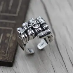 S925 стерлингового серебра личности ретро кулак открытие тайское серебрянное кольцо ювелирные изделия Властного Уникальные Мужская кольцо