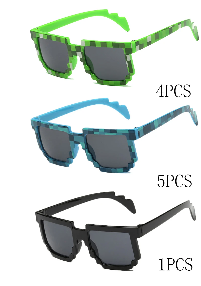 Длинные Хранитель модная детская одежда модные квадратные солнцезащитные очки для детей пикселей солнцезащитные очки мозаикой для маленьких мальчиков и девочек Солнцезащитные очки 10 шт./компл. LKP-KID1 - Цвет линз: 4G5N1H