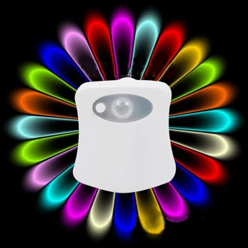 

16 Colors Toilet Light/ 8 Colors Toilet Motion Sensor Automatic LED Night Light Hanging Bowl with Color Toilet Bowl Backlight