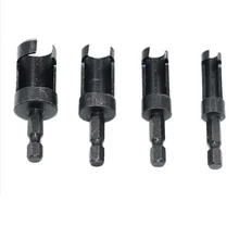 4Pcs/set Wood Plug Hole Cutter Bit Set Kit Dowel Maker Plug Cutter Carpenter Wood Drill Bits Toolbox repair tool  easy to carry