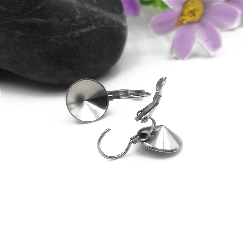 50PCS Stainless Steel Earring Cabochon Settings – DIY Jewelry Base Wholesale 5