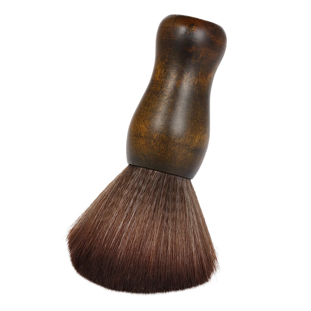 

KUDOUSHI Large Hair Cutting Neck Duster Brush Barber Hair Clean Brush Natural Fiber Wooden Handle Salon Hair Removal Brushes