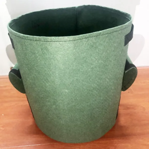 10/7 Gallon Potato Grow Bag Double Door Pot Nonwoven Environmentally Friendly Indoor Outdoor Plant Bag - Цвет: Dark Green L