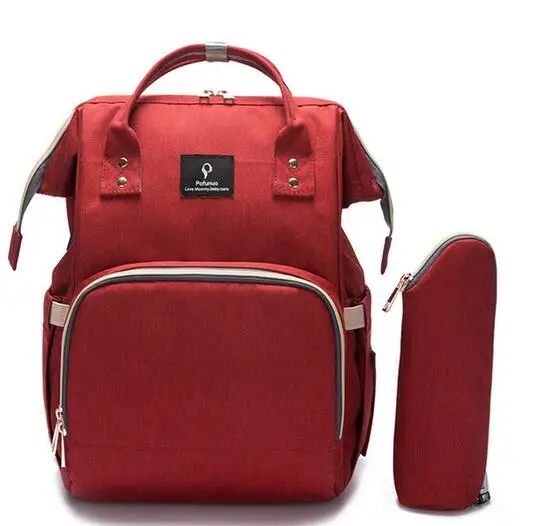 Сумка для детских подгузников с интерфейсом USB модная Большая вместительная сумка для подгузников для мам дорожный рюкзак дизайнерская сумка для кормления - Цвет: win red