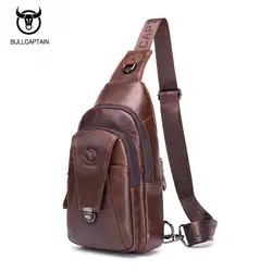 Bullcaptain из натуральной кожи Crossbody сумки для Для мужчин посланник груди мешок пакеты путешествий Один плечевой ремень Pack 2018 Новая мода