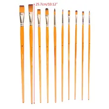 Желтая ручка Золотая нейлоновая кисточки для гуаши масляная краска ing акриловая Акварельная краска с кисточкой набор из 10 краски ing материалов
