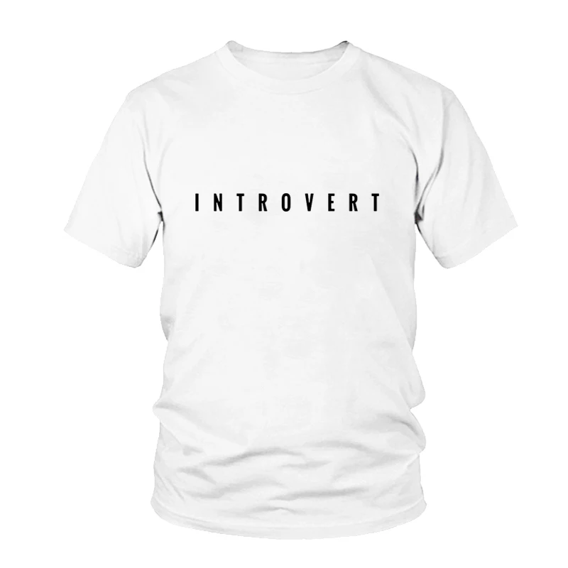 Интроверт Футболка женская принт забавные буквы Geek Nerdy футболка хлопок короткий рукав О-образный вырез женская одежда Camiseta S-3XL - Цвет: White