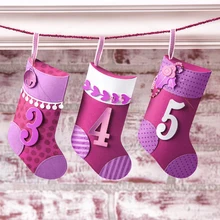 

Julyarts 19Pcs/lot 138*96mm Noel Christmas Sock Stocking Cutting Dies Embossing Stencil Card Decoration Scrapingbook DIY Crafts