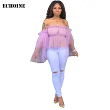 Women Lace Blouses Shirt Sexy Off-shoulder Sheer Mesh Long Sleeve Blouse Top See Through Strapless Shirt Top Summer Spring Women Lace Blouses Shirt Sexy Off-shoulder Sheer Mesh Long Sleeve Blouse Top See Through Strapless Shirt Top Summer Spring