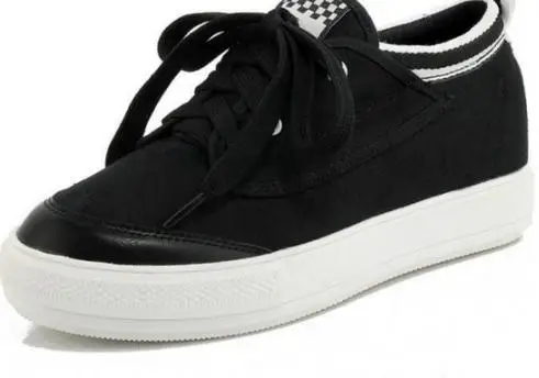 

Canvas Women Flats Loafers Shoes Woman Brand Lace up Platform Comfort Casual .