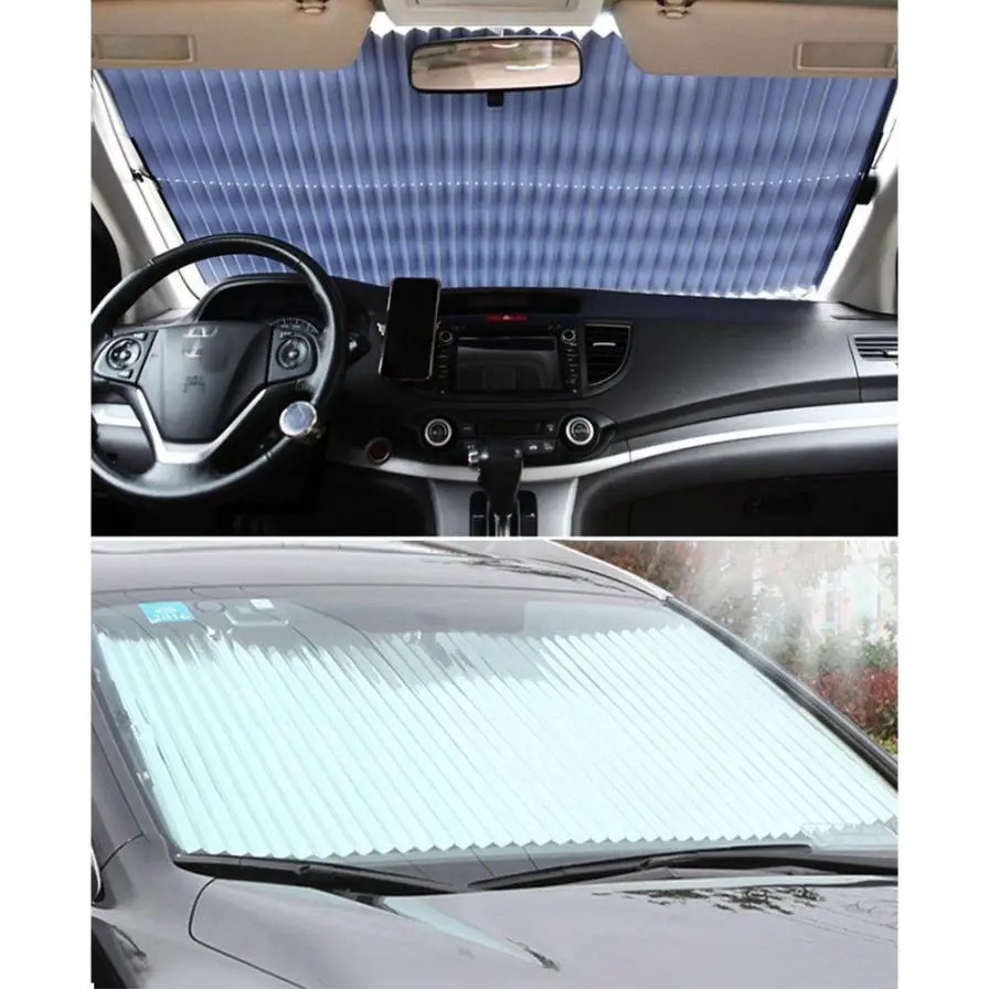 

Car Retractable Curtain With UV Protection Front Windshield Visor Auto Shade 8.8