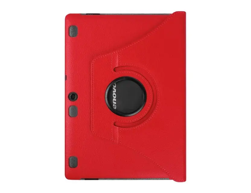 Чехол для планшета lenovo Tab2 A10-70F A10-70 4G 10,1(не для A7600) Вращающийся Кожаный чехол с подставкой+ Защитная пленка для экрана+ стилус - Цвет: red