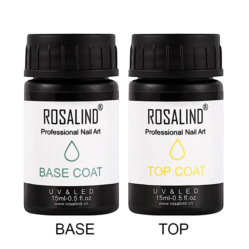 ROSALIND 15ml&30ml Gel Nail Polish Set For Nail Extension Gel Varnish Design Manicure Rubber Base Top Coat Primer Nail Art