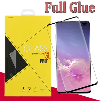 

1000pcs Full Glue Coverage Curved Screen Protector Tempered Glass For Samsung S9 S8 Plus Note 9 8 Case Friendly With Yellow Box