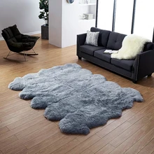 Большой размер, ковер из натуральной овчины 8P 10 P, мохнатый серый цвет, овечья кожа, ковер для гостиной, украшение дома, коврик для спальни