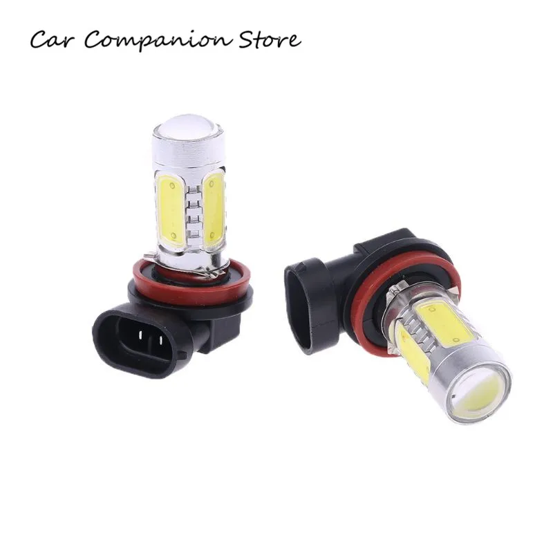 

2Pcs Car Truck Driving Front Fog Lights High Power Xenon White COB LED Bulbs For H11 H8