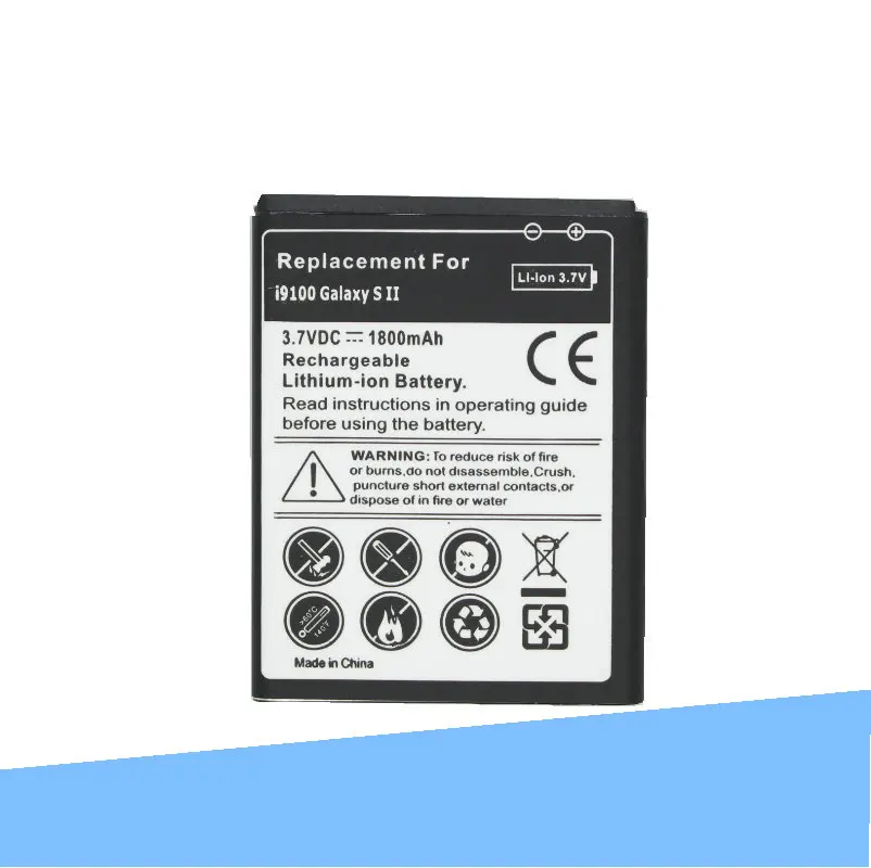 Аккумулятор и зарядное устройство для Samsung Galaxy S2 II I9100 1800 i9100g i9103 i9105 i9050 I9108 i9188 2x9100