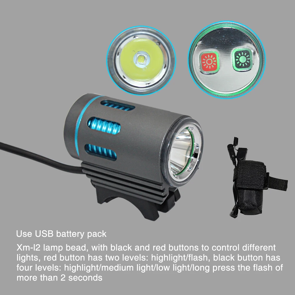 USB порт 8,4 в зарядка 1x XM-L2 светодиодный 1200LM светодиодный головной светильник велосипедный светильник передняя фара для велосипеда велосипедный светодиодный головной светильник фонарь