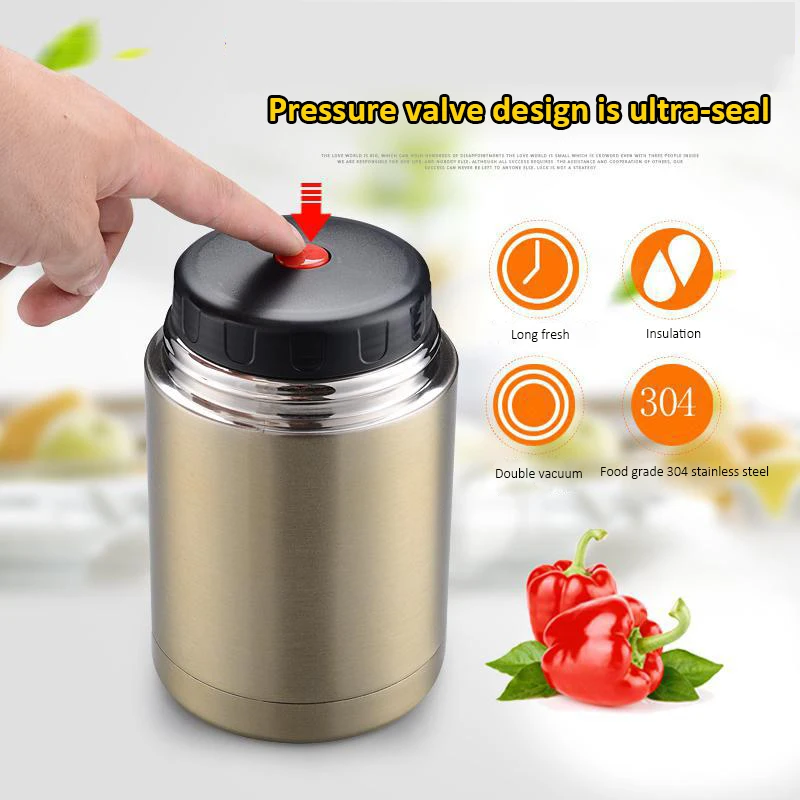 Comprar Gran capacidad de 800 ML y 1000 ML taza de vacío frascos y termos Thermocup almuerzo termo comida con contenedores Thermo pot caja