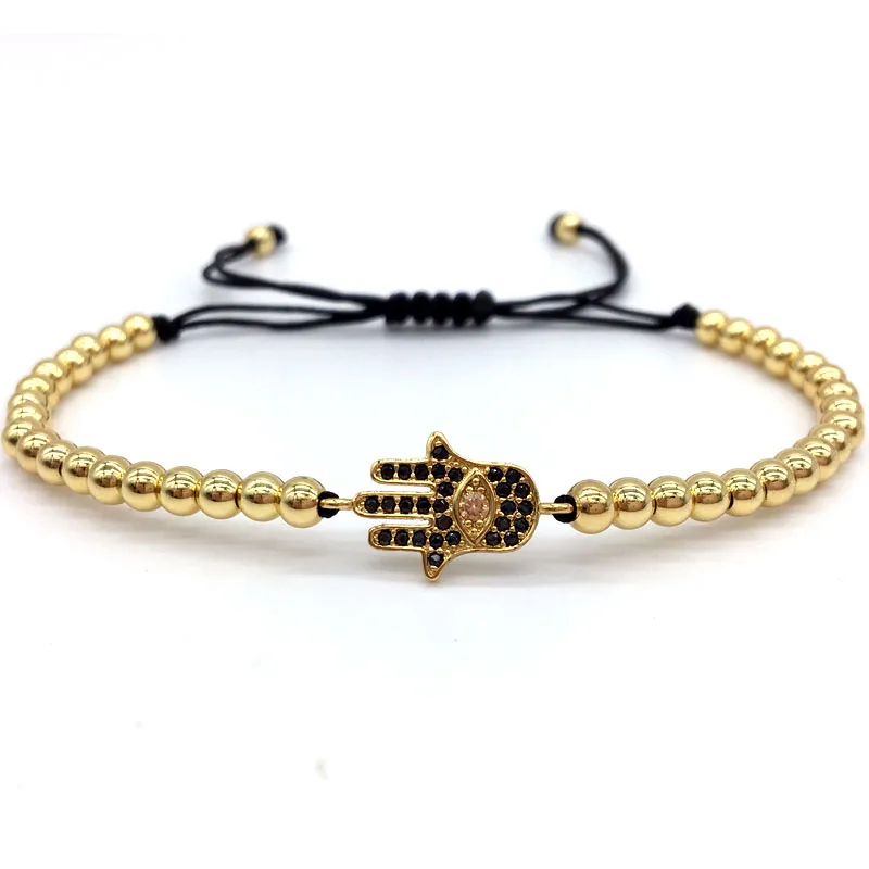 NAIQUBE Brand Trendy Pave CZ Hand Bracelet Men Women Braided Macrame Charm Bracelets Jewelry Luxury Gift