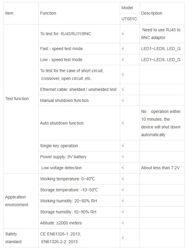 Uni-t UT681C-CHN тестер сетевого кабеля UT681C тестер телефонной линии