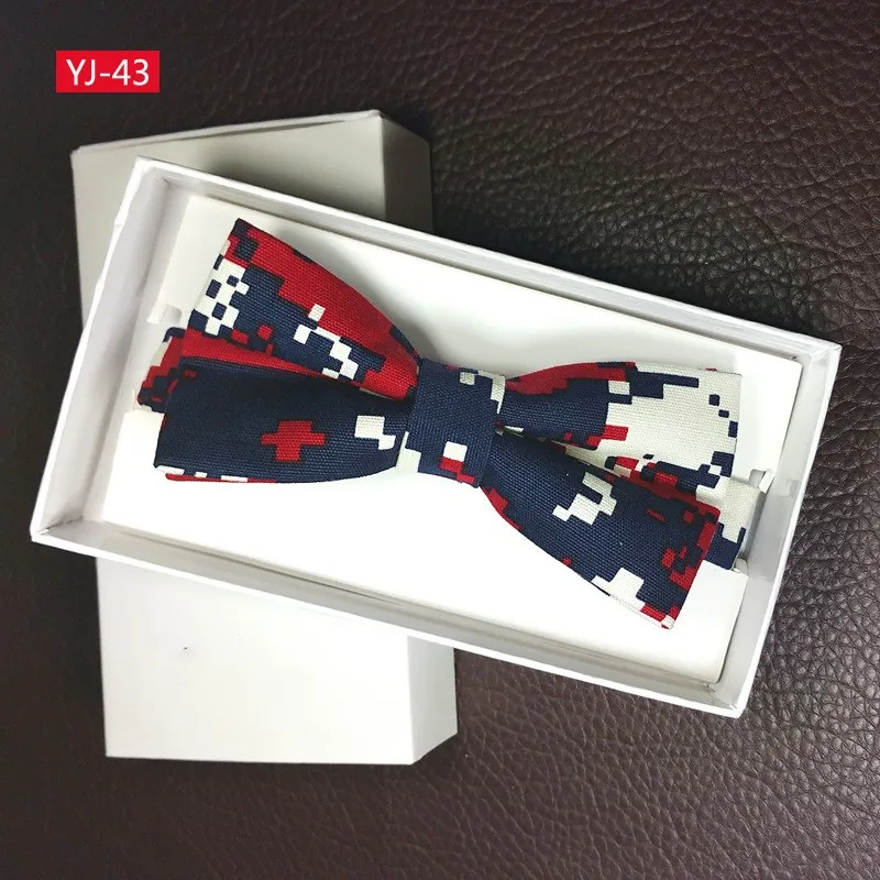 45 стильные мужские галстуки-бабочки для взрослых, хлопковые галстуки-бабочки, повседневные аксессуары галстук-бабочка из полиэстера, рождественские галстуки-бабочки - Цвет: YJ-43