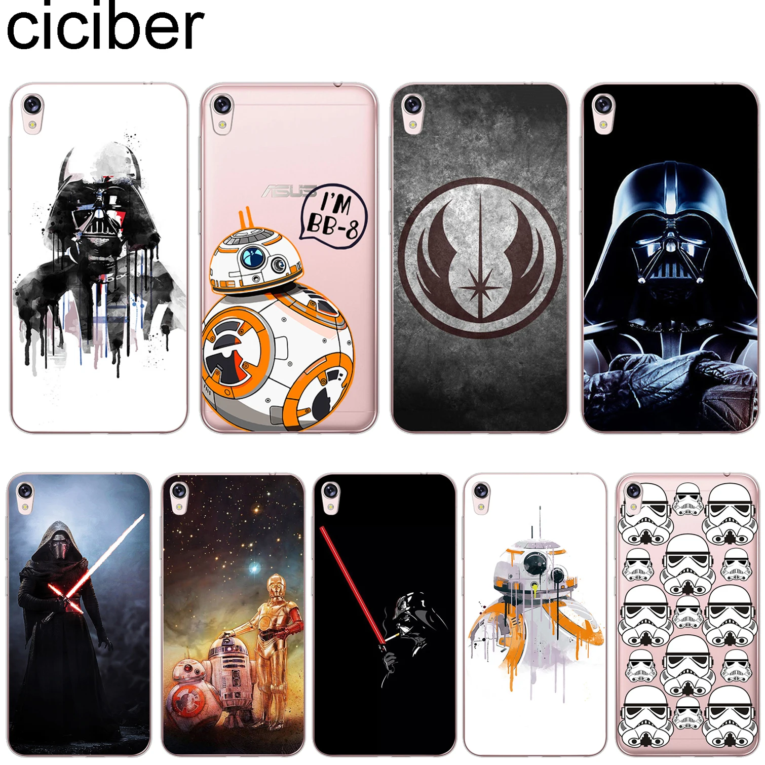 

ciciber For ASUS ZenFone Live L1 V 3 GO Zoom S Soft Phone Cases Cover Clear TPU For ZenFone MAX Lite Plus Pro M1 L1 Star Wars