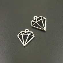 15 шт. античные серебряные полые стразы в форме Подвески 11x19 мм Металлические Подвески для ювелирных изделий A1164