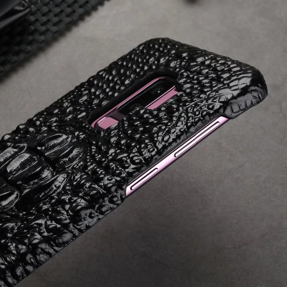 Роскошные головы крокодила чехол для samsung Galaxy S9 plus чехлы из натуральной кожи телефон сумка чехол для samsung S9
