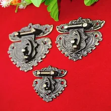 Antique Latches Catches Hasps Solid Clasp Buckles Agraffe Small Lock For Wooden Box Hardware Vintage Heart