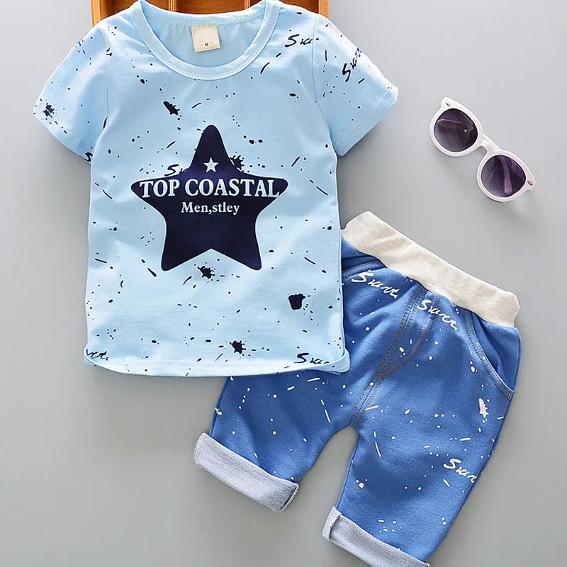 

IENENS 2PC Kids Baby Boys Clothes Clothing Sets Infant Page Boy T-Shirt + Jeans Outfits Suits Child Tracksuits