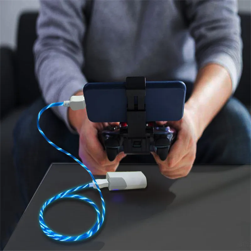 USB кабель Тип C течет LED свечение зарядки синхронизации данных мобильный телефон