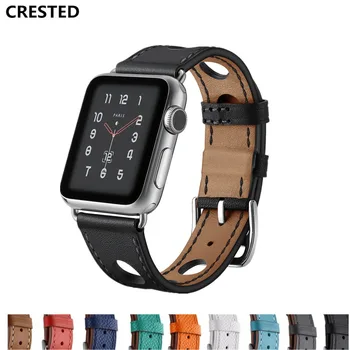 

Genuine Leather strap For Apple Watch band apple watch 5 4 3 44mm 40mm iwatch band 5 42mm/40mm Single Tour Bracelet watchband