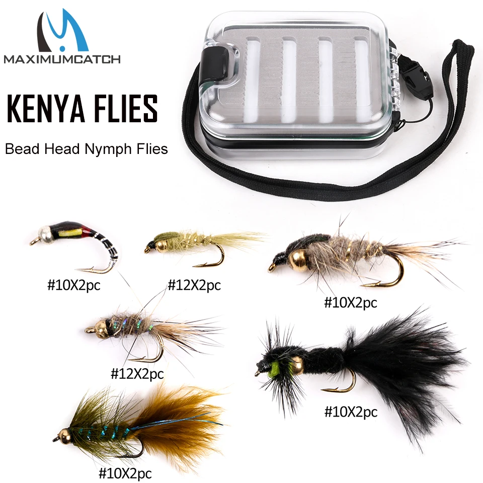 12-32 pcs Kenya Fly Flies with Fishing Box Hand-Selected Hackle 9 Assortments Fl 12-32 pcs Kenya Fly Flies with Fishing Box Hand-Selected Hackle 9 Assortments Fl