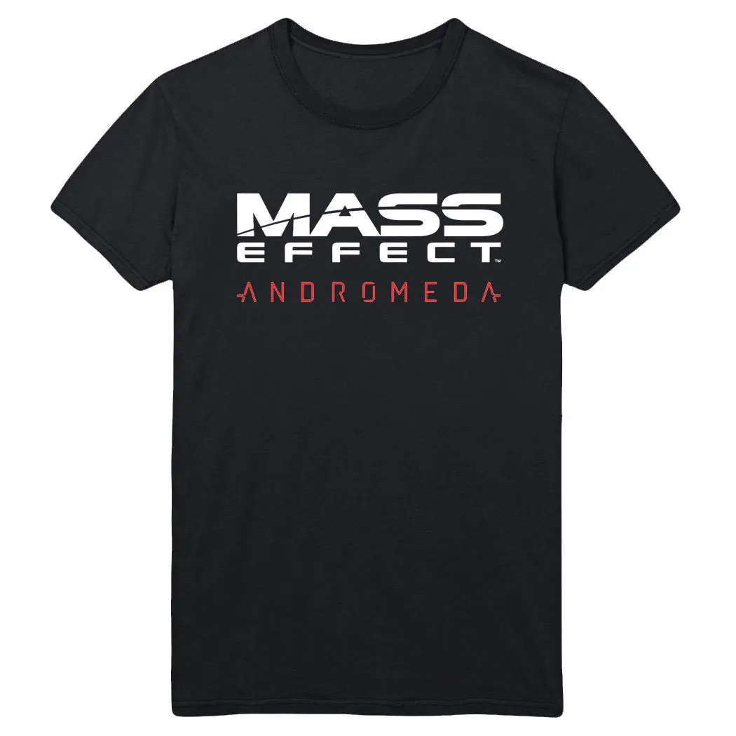 MASS EFFECT ANDROMEDA SCI FI GAMING COMMANDER SHEPARD UNSEX черная футболка модный дизайн Бесплатная