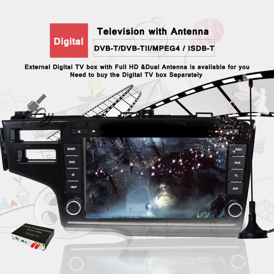Best 8 inch Brazil 1024*600 Tape Recorder Android 7.1 Fit HONDA FIT  2014 -17  Car DVD Player Navigation GPS Radio Stereo Head unit 12