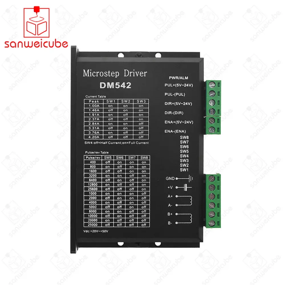 

DM542 4.2A Stepper Motor Driver For 57 86 Series 2-phase Digital Stepper Motor Nema17 Nema23 18-48 VDC Max. 4.2A