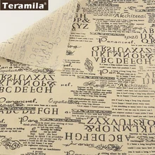 TERAMILA Print Words Cotton Linen Fabric Sewing Material Tissu Bag Curtain Cushion Pillow Zakka Tablecloth Pillow Home Textile