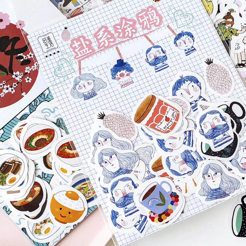 

45Pcs Kawaii Adhesive Stickers Cute Dream Catcher Stickers Stationery Stickers For Kids Decoration Diary Scrapbooking Supplies