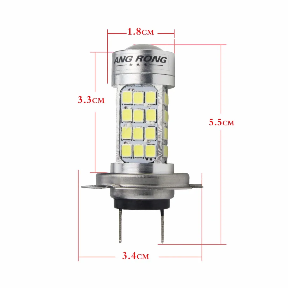 ANGRONG 2x6000 K белый H7 SAMSUNG 54 SMD высокомощный светодиодный головной светильник, противотуманный светильник для вождения(CA274x2