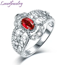 Luxury Design Red Ruby Ring 14K White Gold Speical Anniversary Jewelry Good Diamond Wholesale for Women