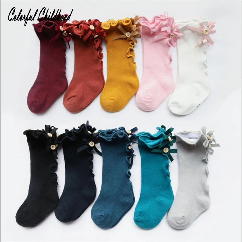 Newborn Toddler knee high sock Baby Girl Boy Socks Cute Lace bow design princess leg warmers For