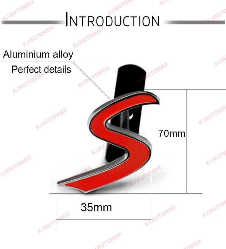 S логотип автомобиля эмблема на решетку радиатора значок для Mini Cooper S наружное украшение S R50 R53 R55 R56 R57 R60 R61 F54 F55 F56 земляк