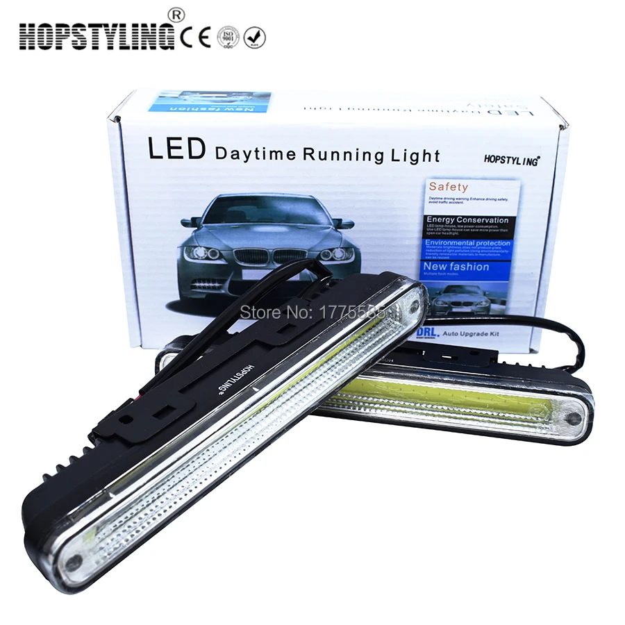 

2 x 20cm COB LED Super White DRL Lamp Vehicle / Car Daytime Running Light With Installation Bracket Warning / Security Lamp